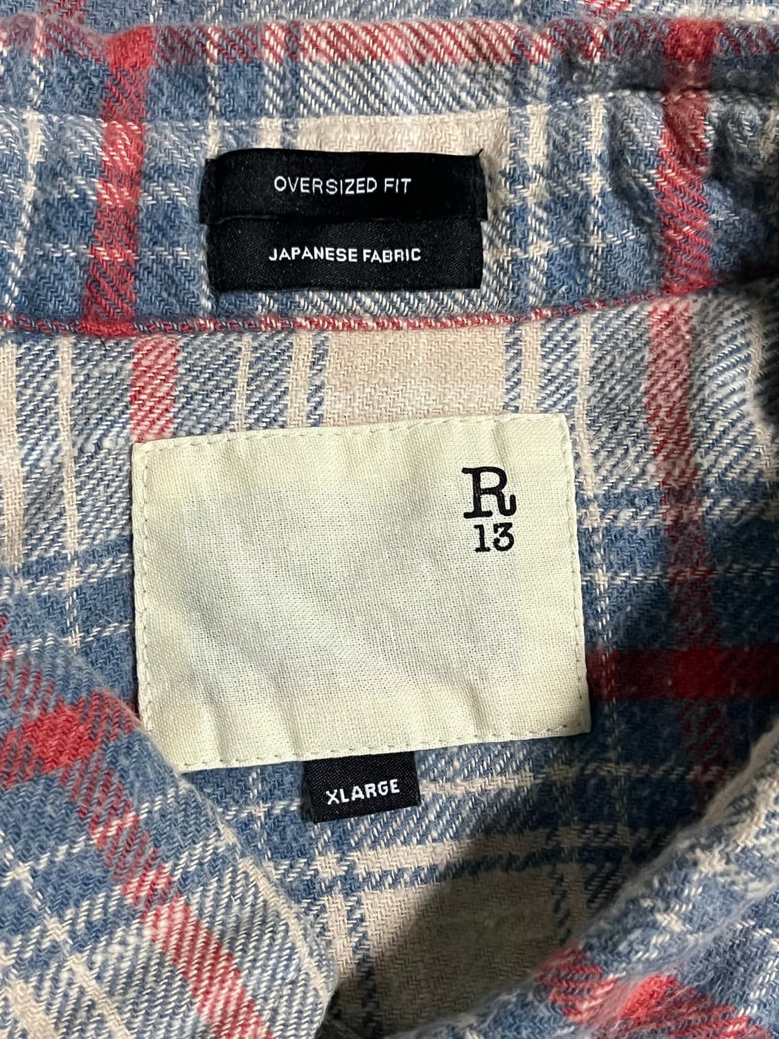 [XL] R13 슈레드 심 플란넬 드롭 셔츠 상품이미지4