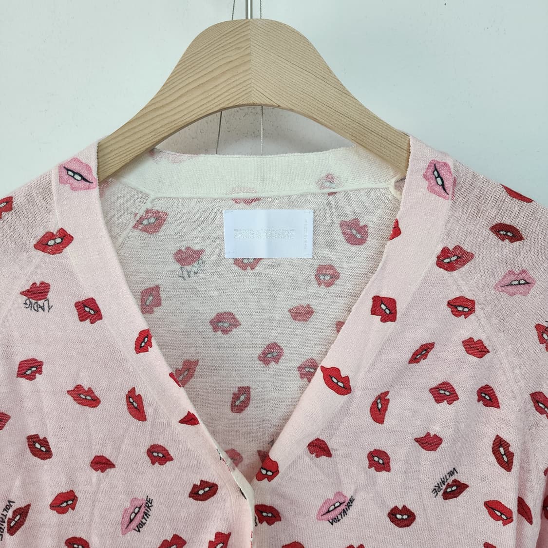 쟈딕앤볼테르 립 프린트 핑크 가디건 상품이미지2