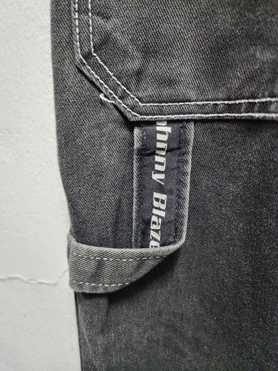 JOHNNY BLAZE 90s 흑청 워싱 카펜터 힙합팬츠 상품이미지6