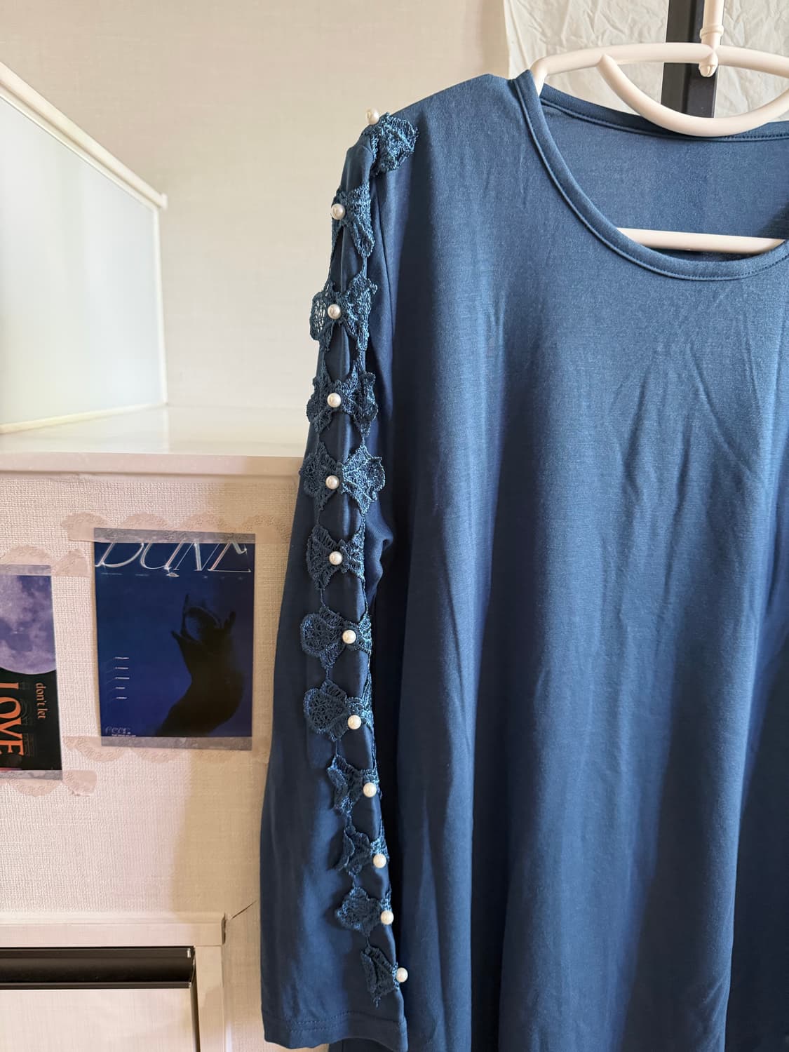 레이스 진주 디테일 롱슬리브 상품이미지2