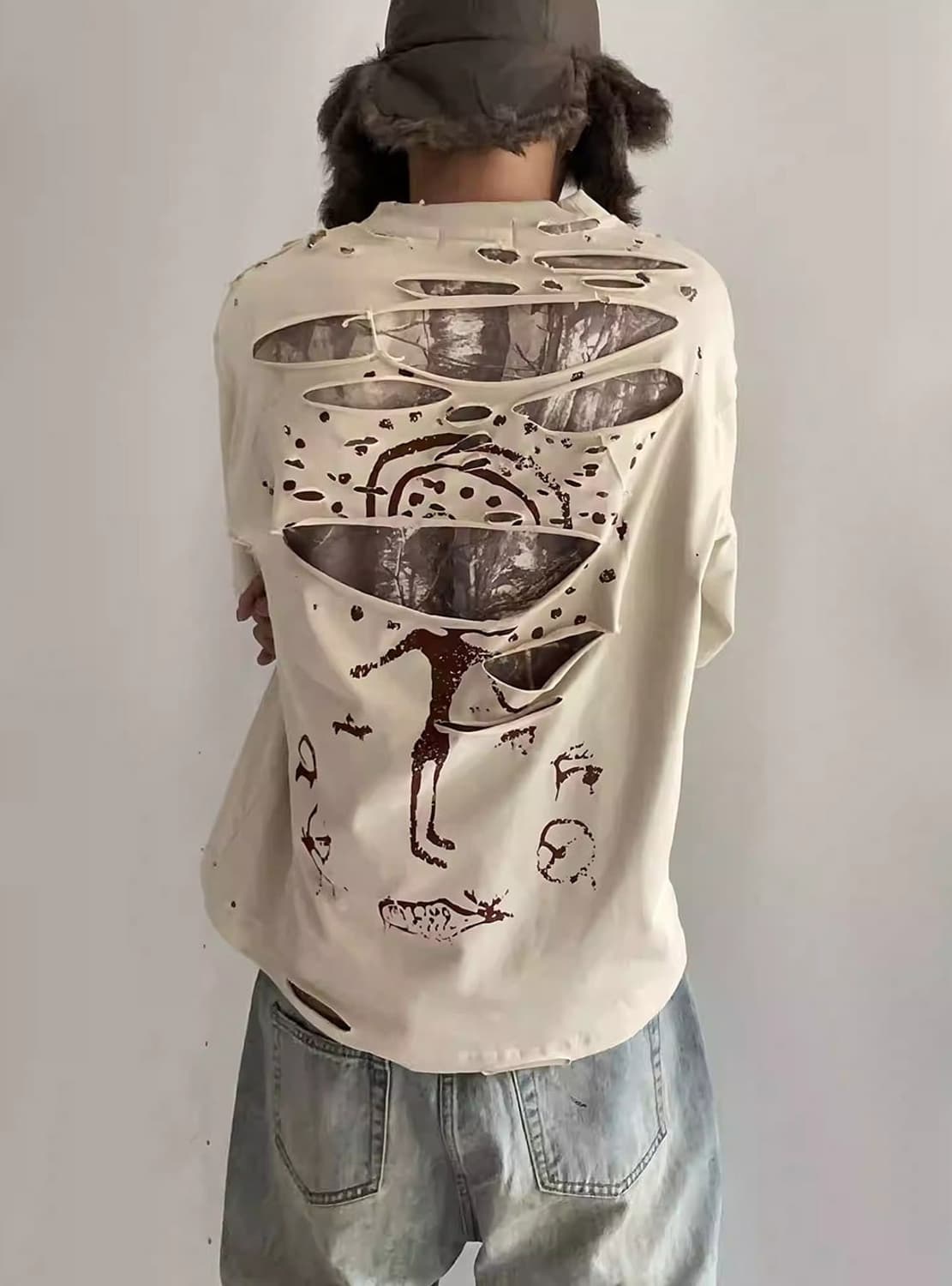 [VAJAVU]distressed patchwork long sleeve 상품이미지1