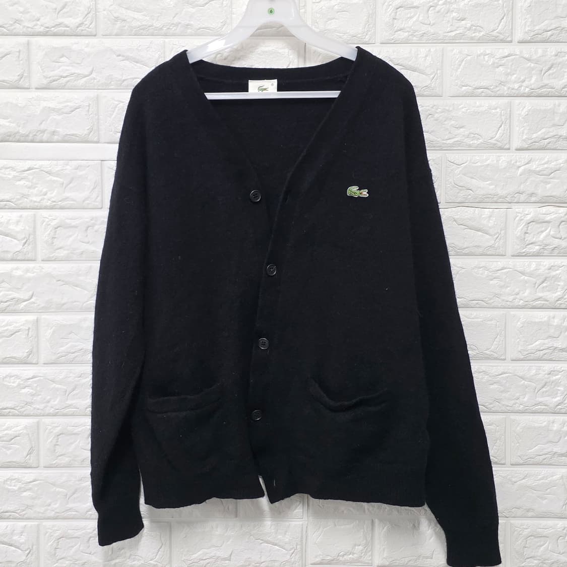 택포_ 라코스테 블랙 울 가디건 L 상품이미지1