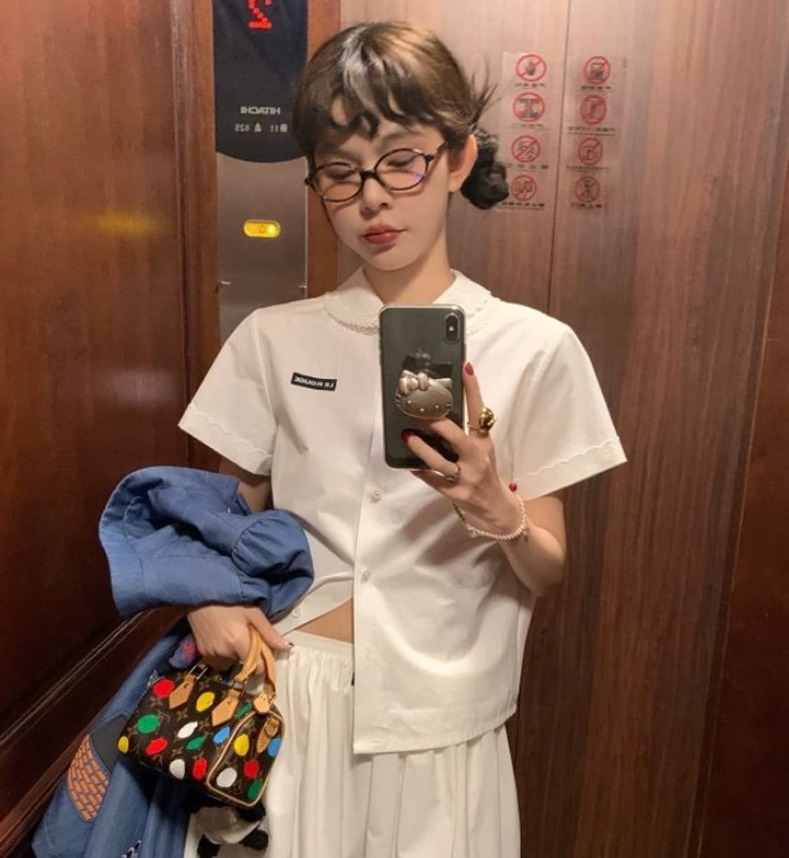 Youthkit LRIB 반팔 화이트 블라우스 상품이미지1