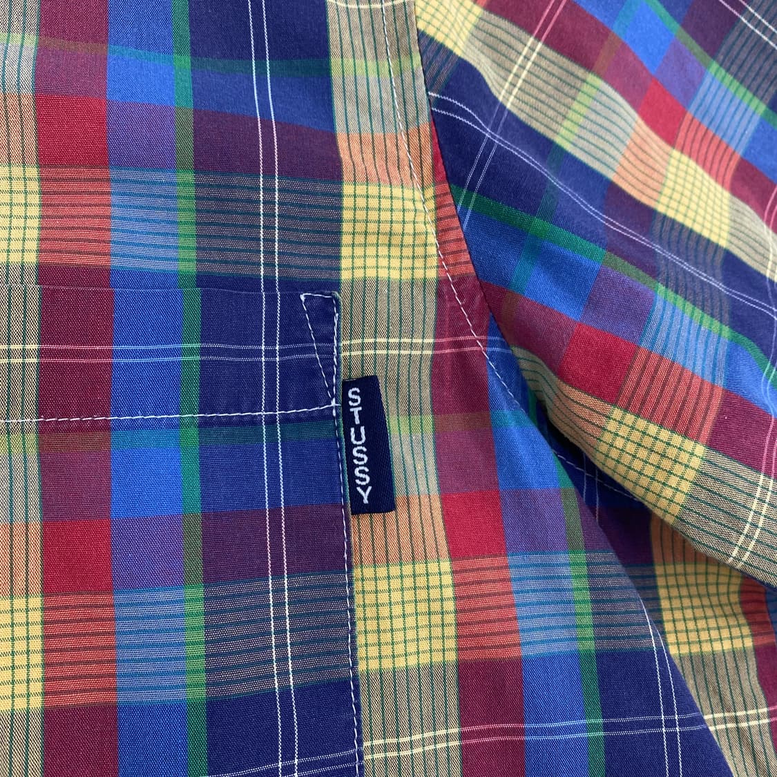 90s 스투시 포켓 체크 하프 셔츠 (103) 상품이미지4