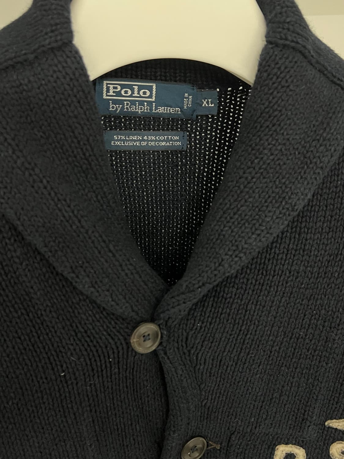 폴로 랄프로렌 RL 린넨 코튼 숄카라 니트 가디건 상품이미지4