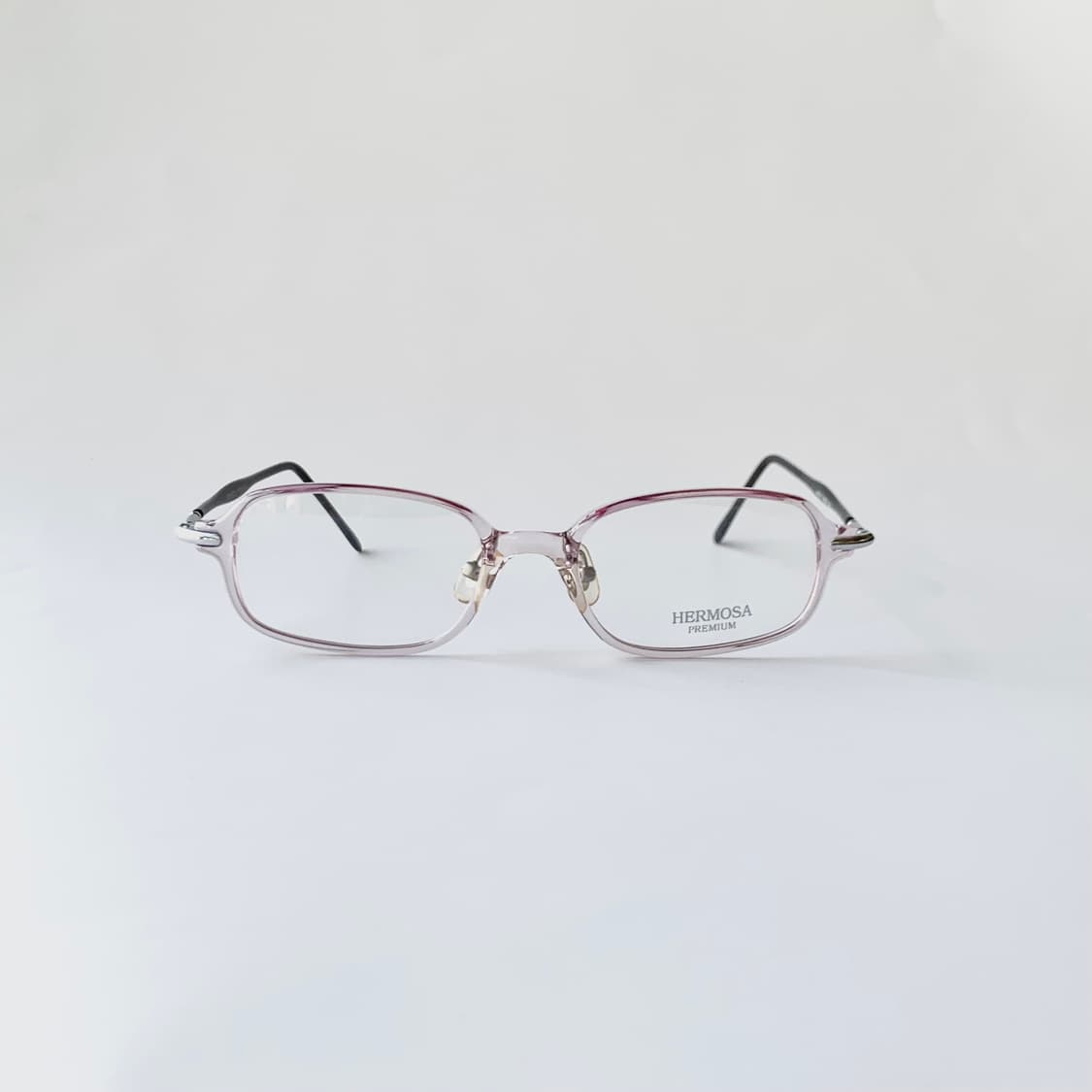 735 데드스탁 투톤 스퀘어 클리어 핑크 초경량 빈티지안경 상품이미지1