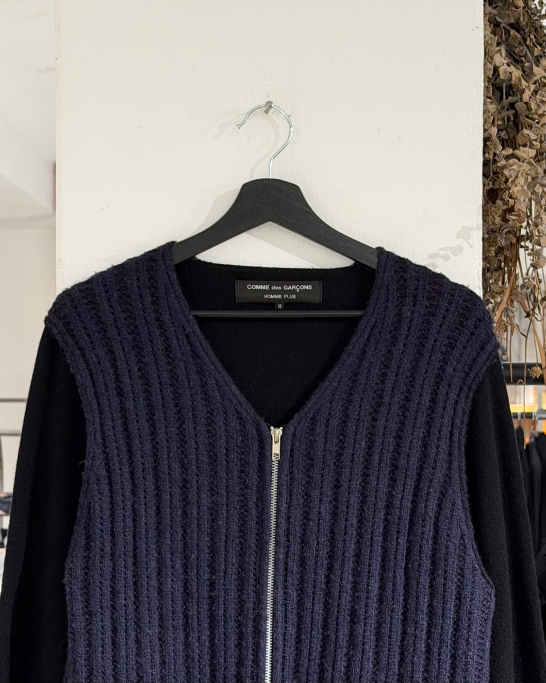 꼼데가르송 옴므 플러스 네이비 그라데이션 니트 집업  상품이미지4