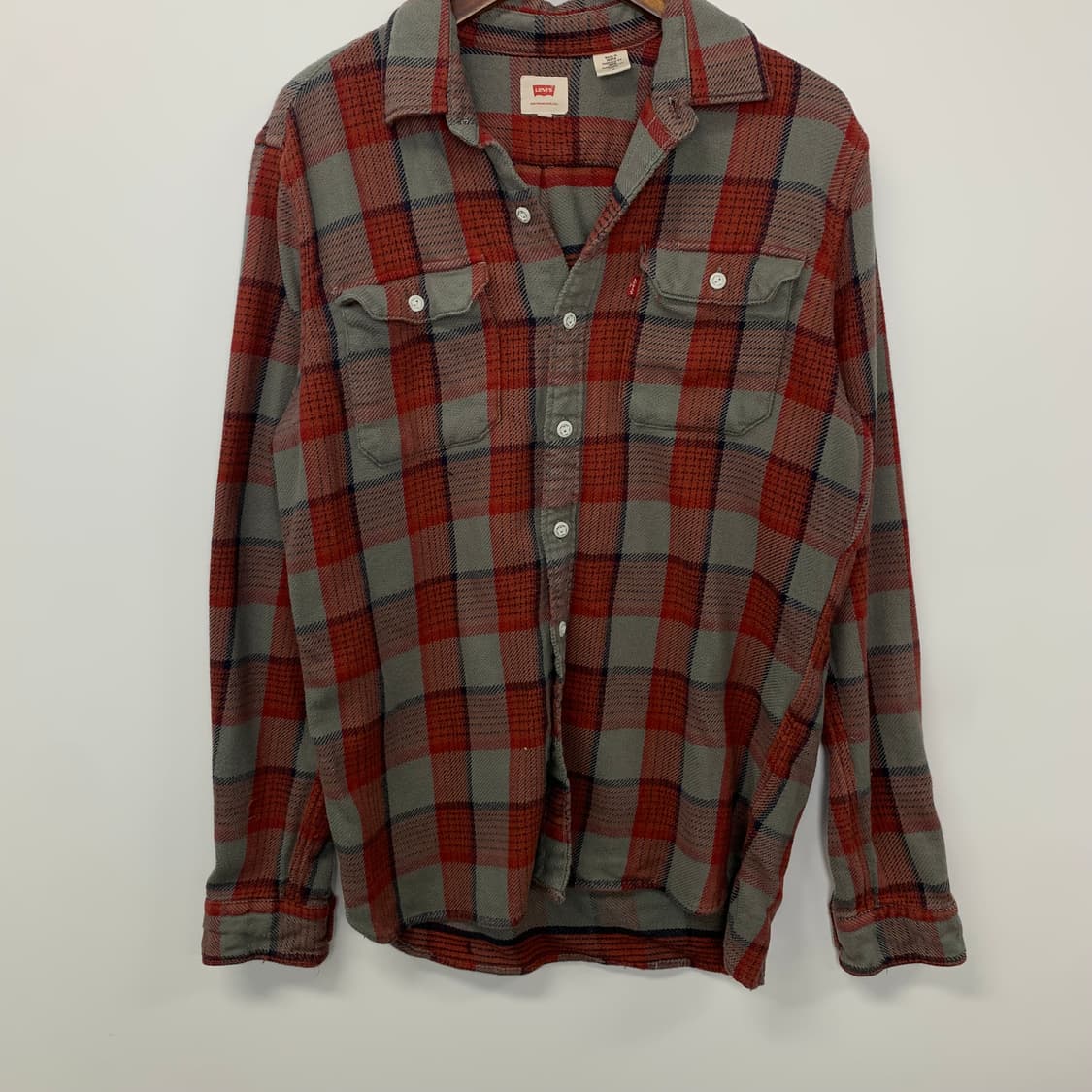 리바이스 레드탭 포켓 워크웨어 울 플란넬 체크셔츠 상품이미지2