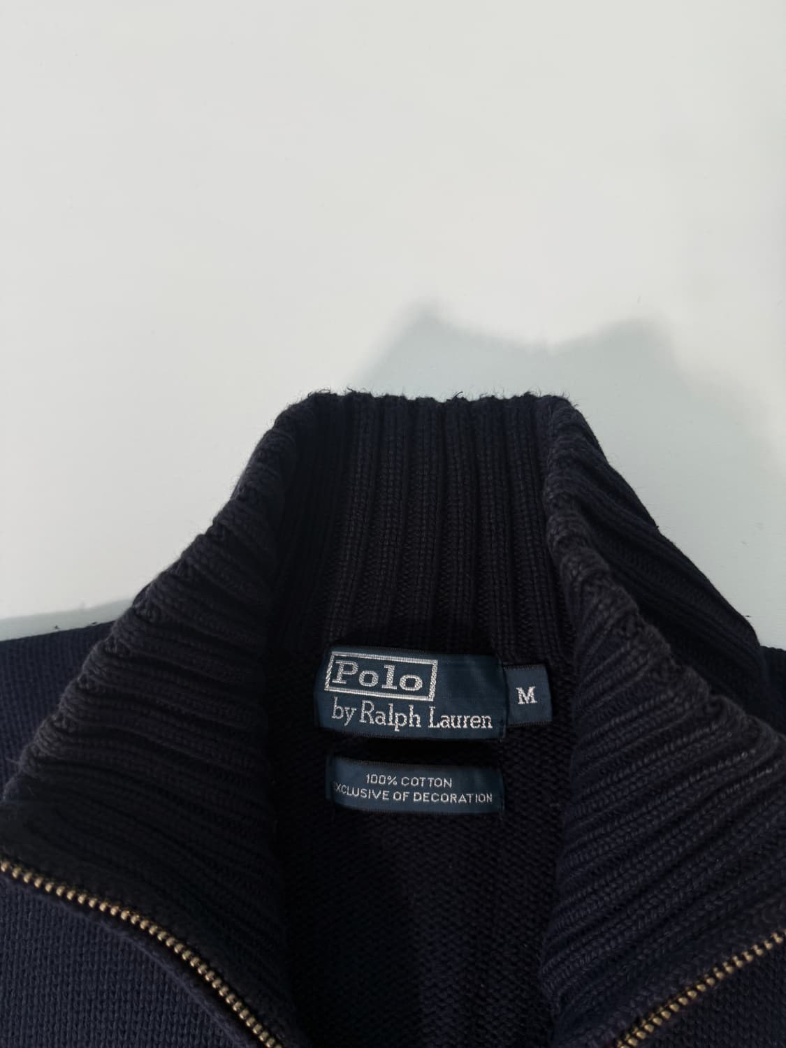 폴로 랄프로렌 루즈핏 해비 코튼 딥네이비 투웨이 니트집업 상품이미지4