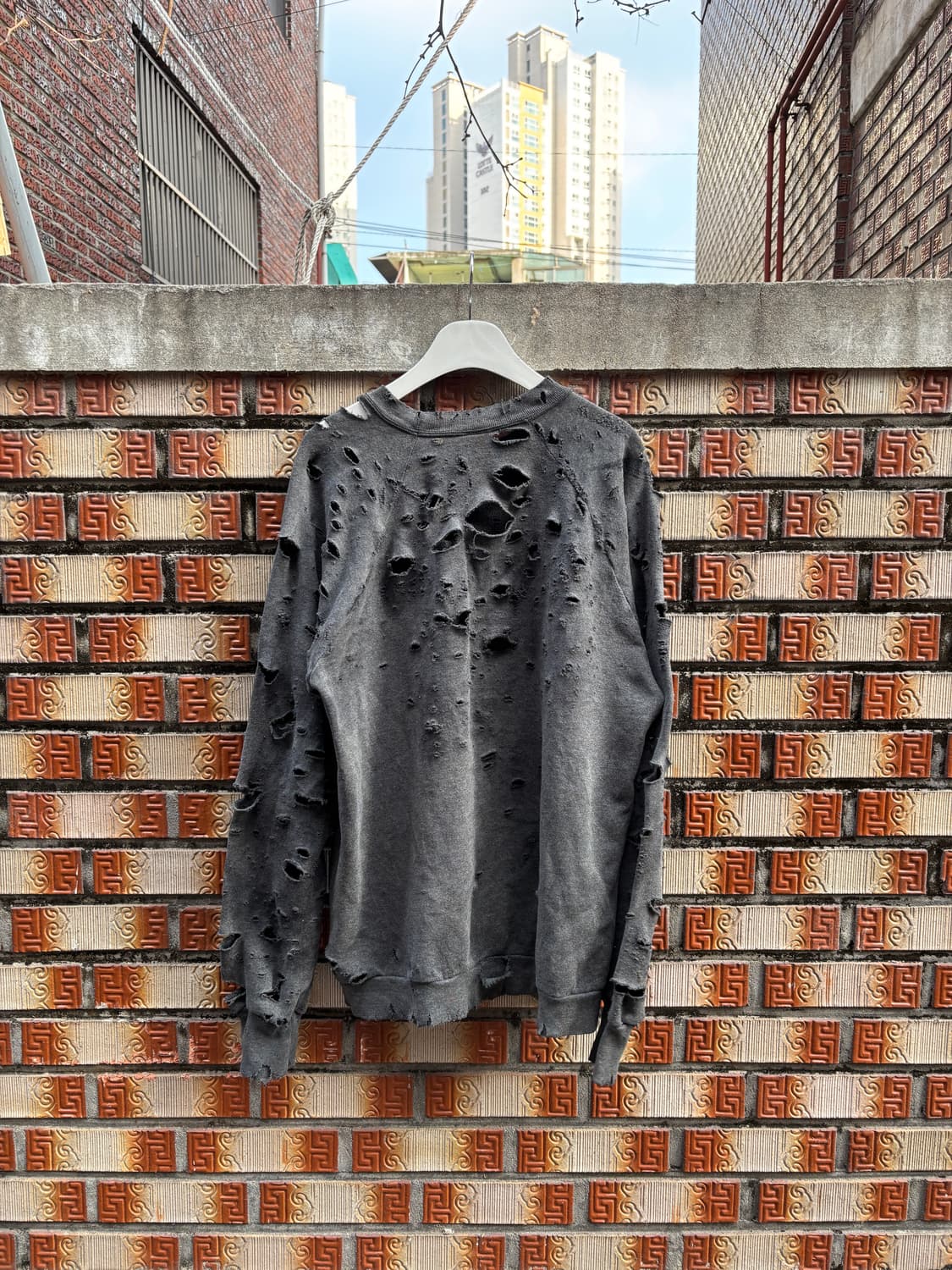 80s 3d엠블럼 할리데이비슨 디스트레스드 스웻셔츠 상품이미지6