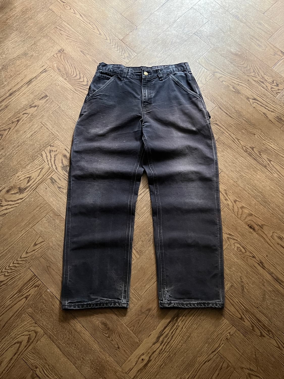 [31]칼하트 USA 빈티지 페이딩 미드나잇 네이비 싱글니 워크 팬츠 상품이미지1