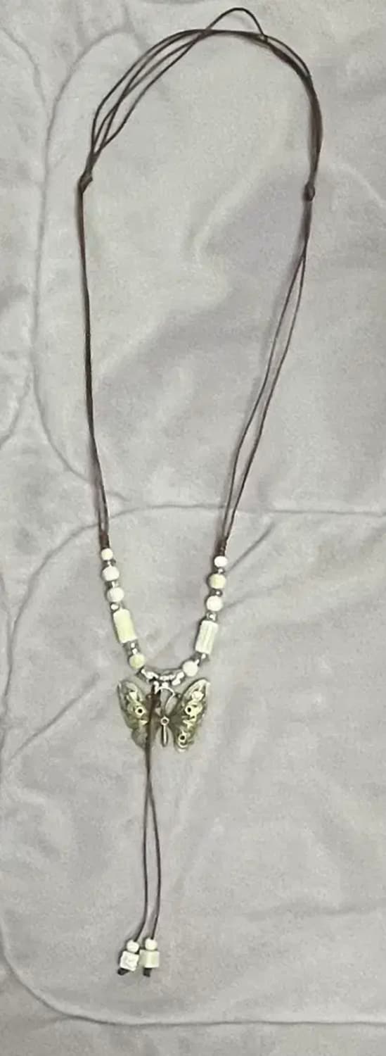미사용)모리걸룩) 보헤미안 히피 나비 원석비즈 매듭 목걸이 상품이미지3