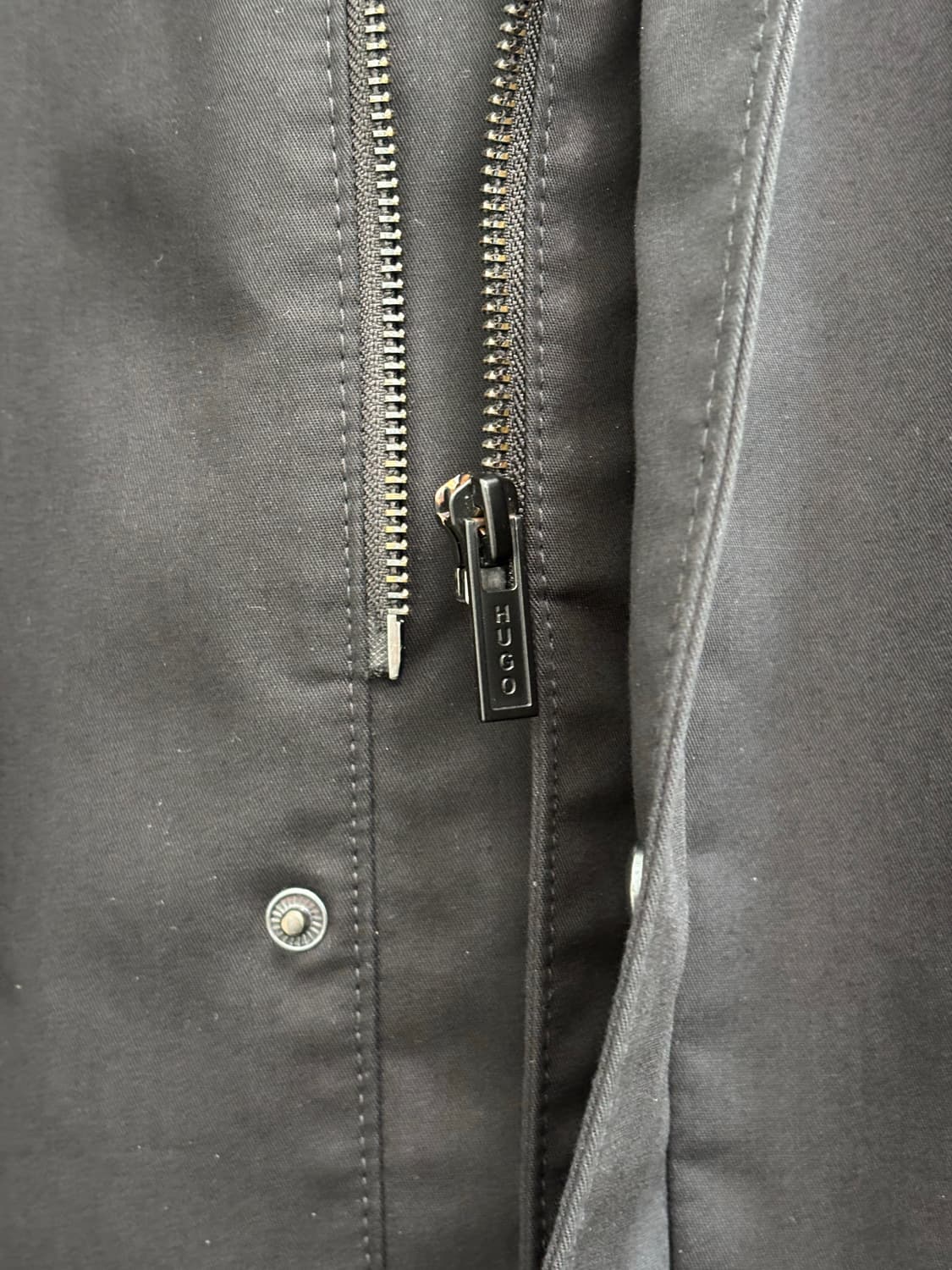 휴고보스 집업 트렌치코트50/여유100/블랙 상품이미지5