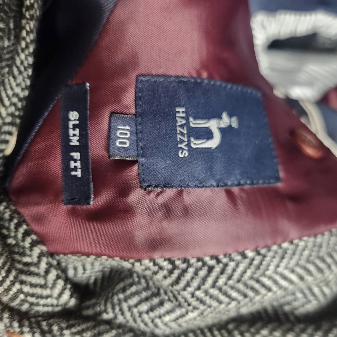 헤지스 로고자수 헤링본 울 엘보패치 블레이저 100(L) 상품이미지6