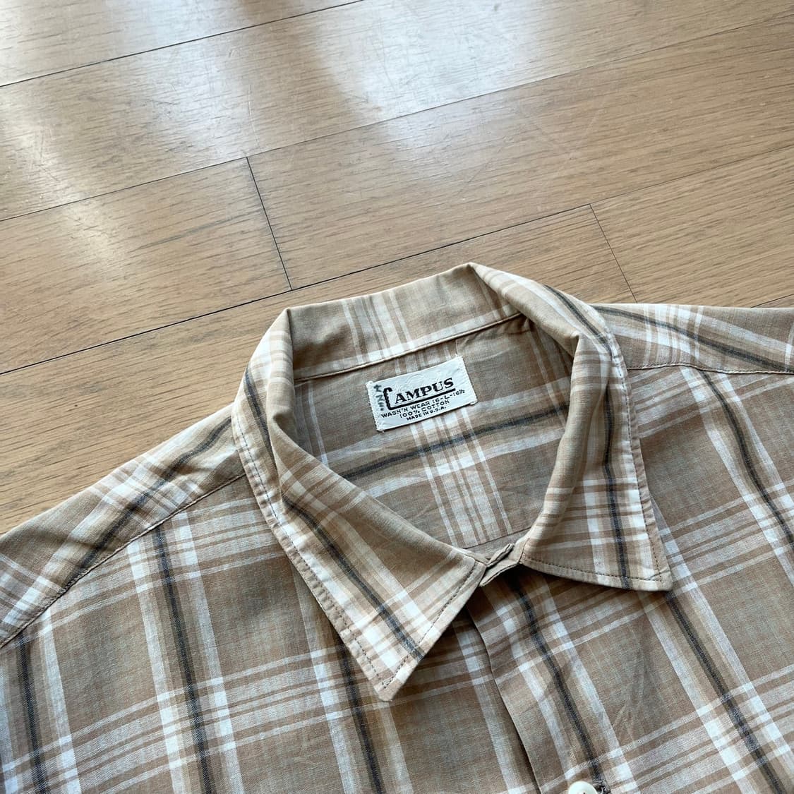 60년대 Campus 캠퍼스 코튼 셔츠 빈티지 미국제조 USA 60s 상품이미지3