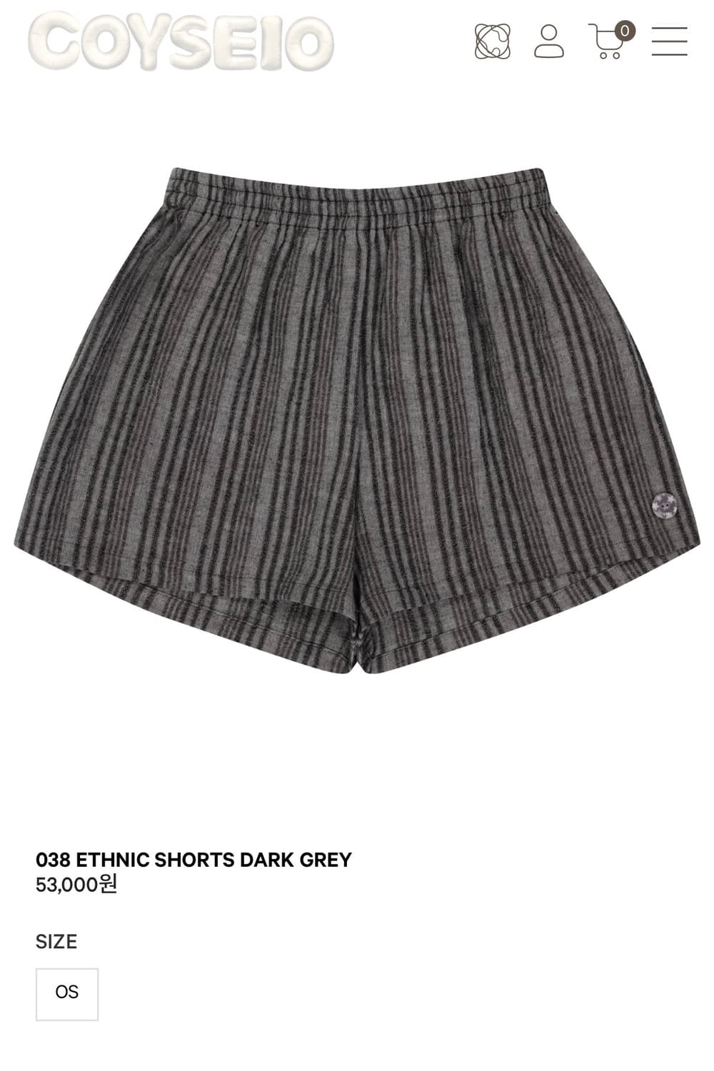코이세이오 038 다크 그레이 쇼츠  상품이미지1