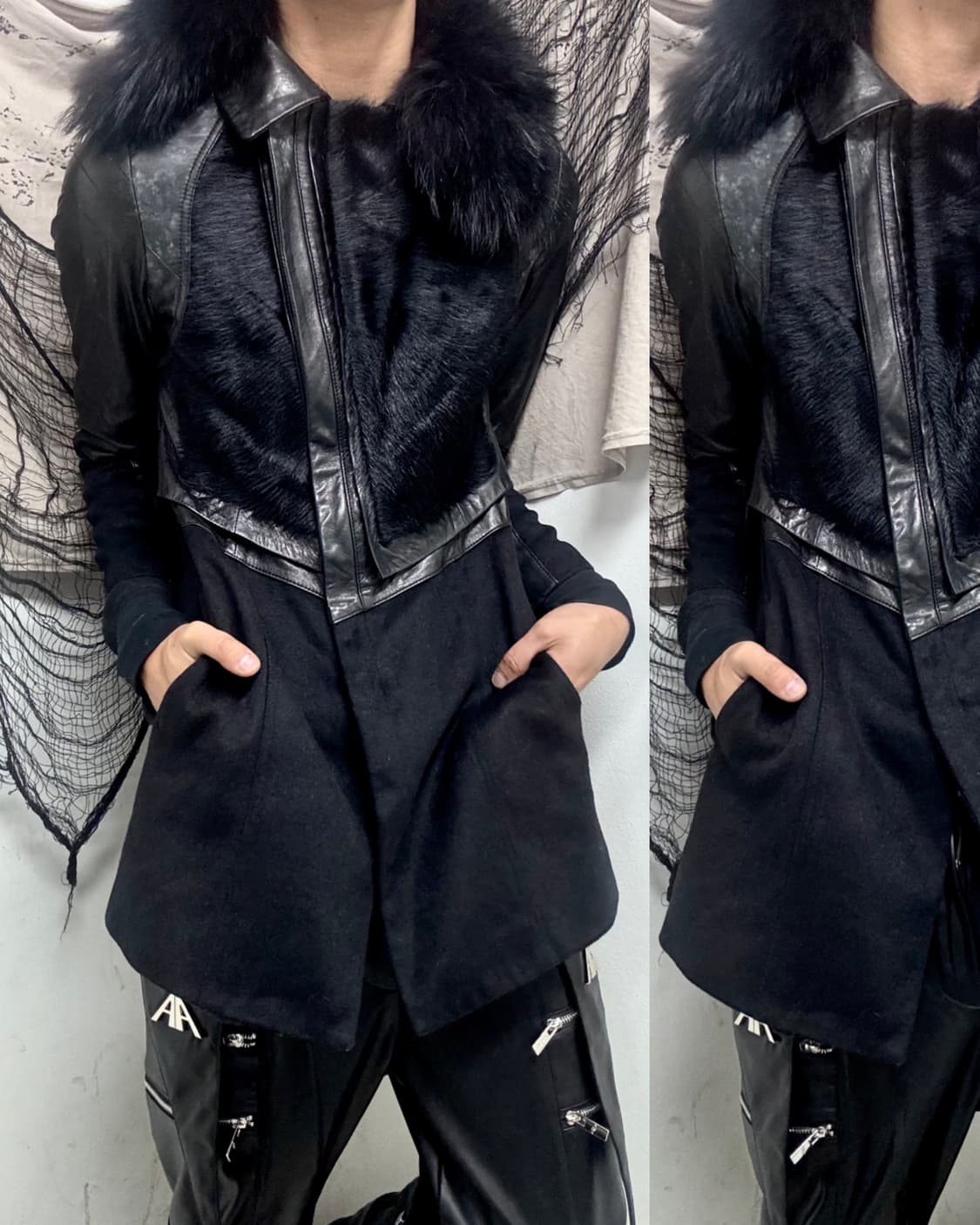 Calf Hair Trimming SheepSkin Leather Coa 상품이미지1