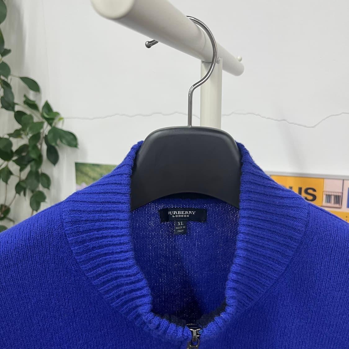 버버리 램스울 풀오버 하프집업 니트 XL 상품이미지3