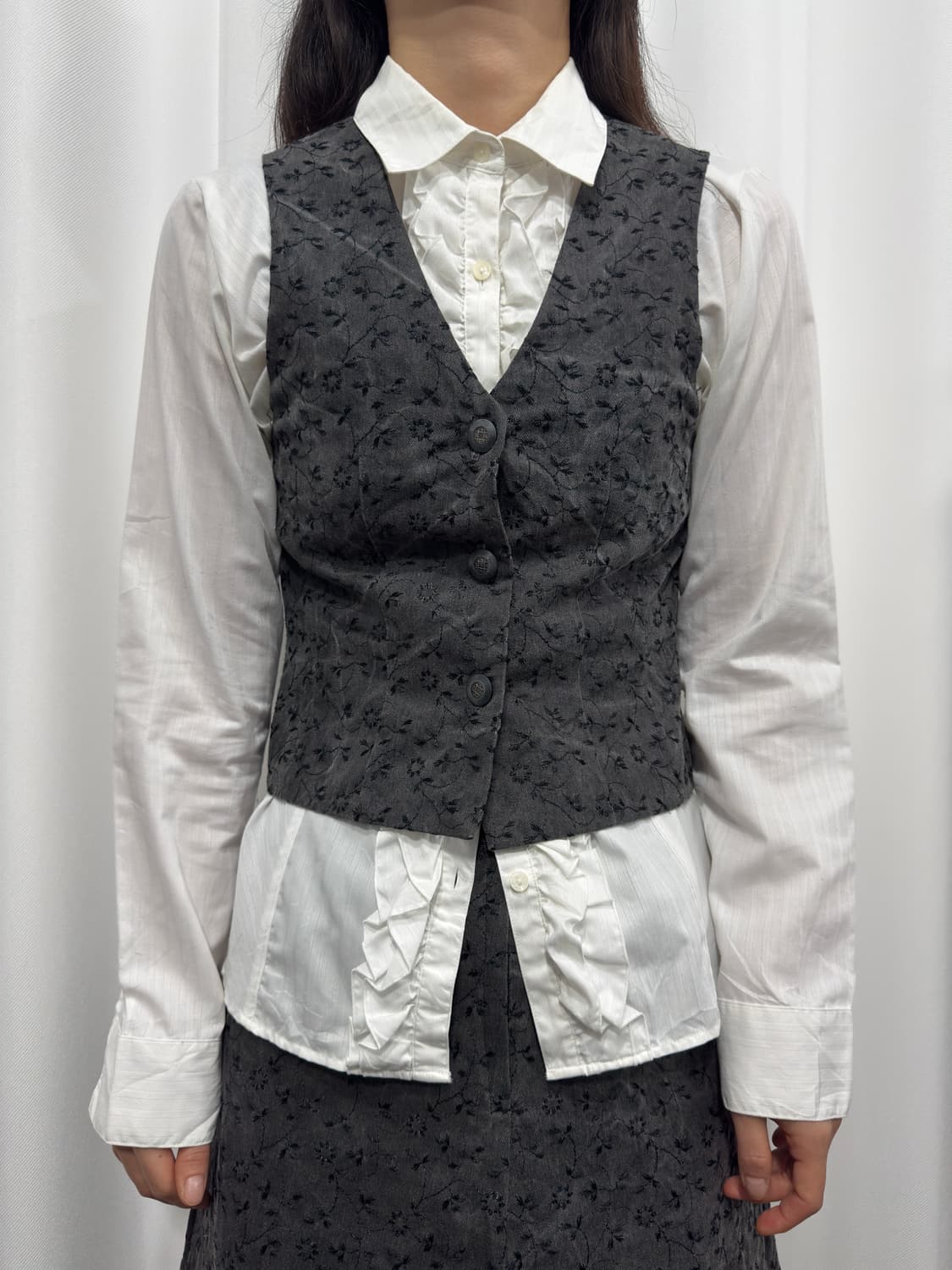 white frill shirt 상품이미지5