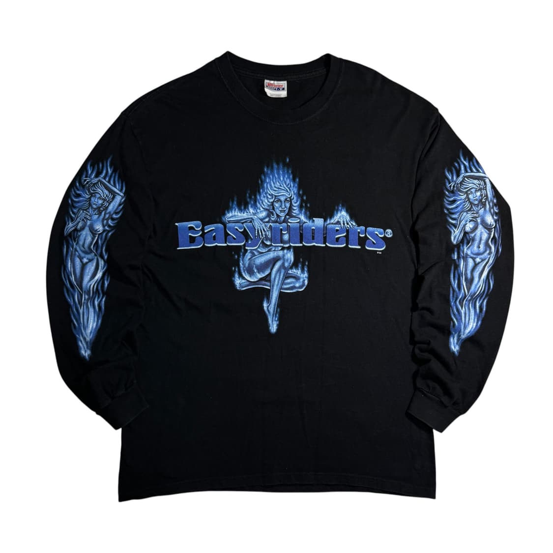 빈티지 90‘s Easyriders 바이커 블루 플레임걸 롱슬리브 상품이미지1
