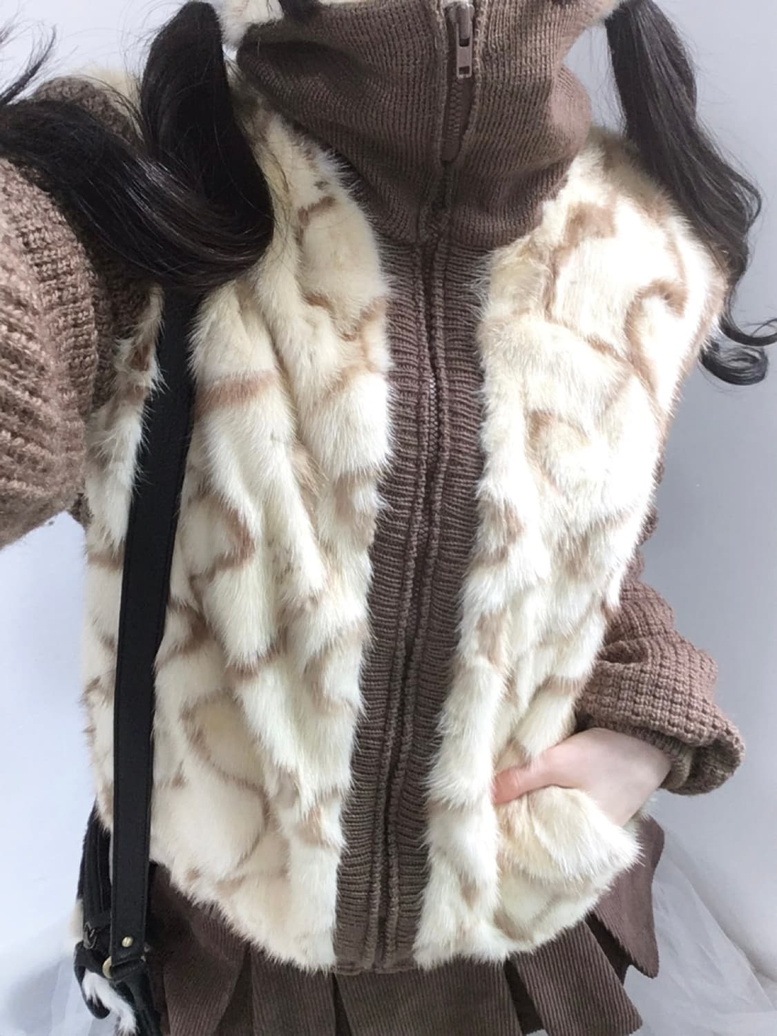 리얼 래빗 밍크퍼 코듀로이 자켓 상품이미지6