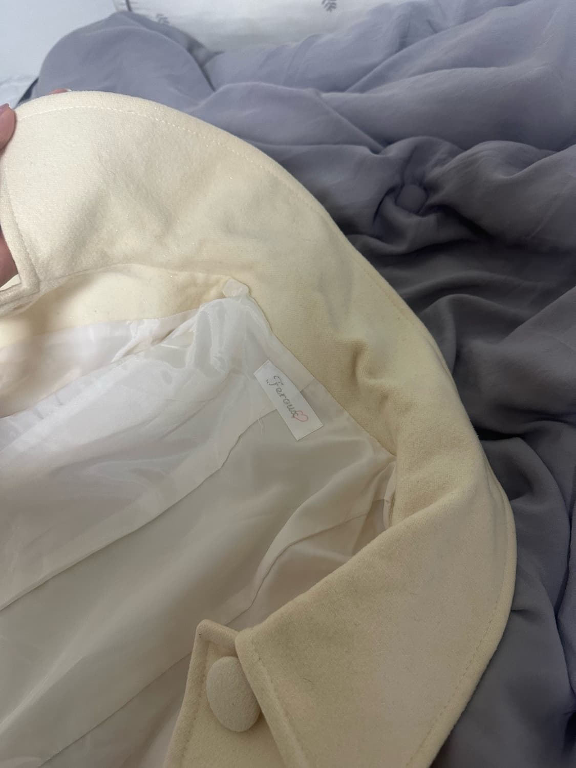 Feroux 울 앙고라 아이보리 숏코트 상품이미지2