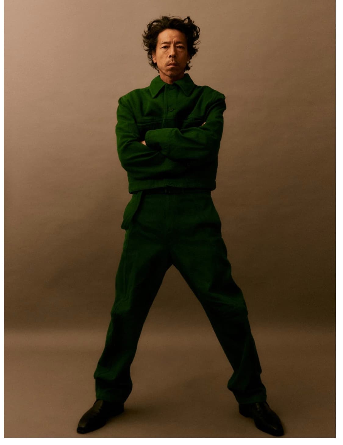 누마레 22FW 그린 벨티드 팬츠 ( S사이즈) 상품이미지1