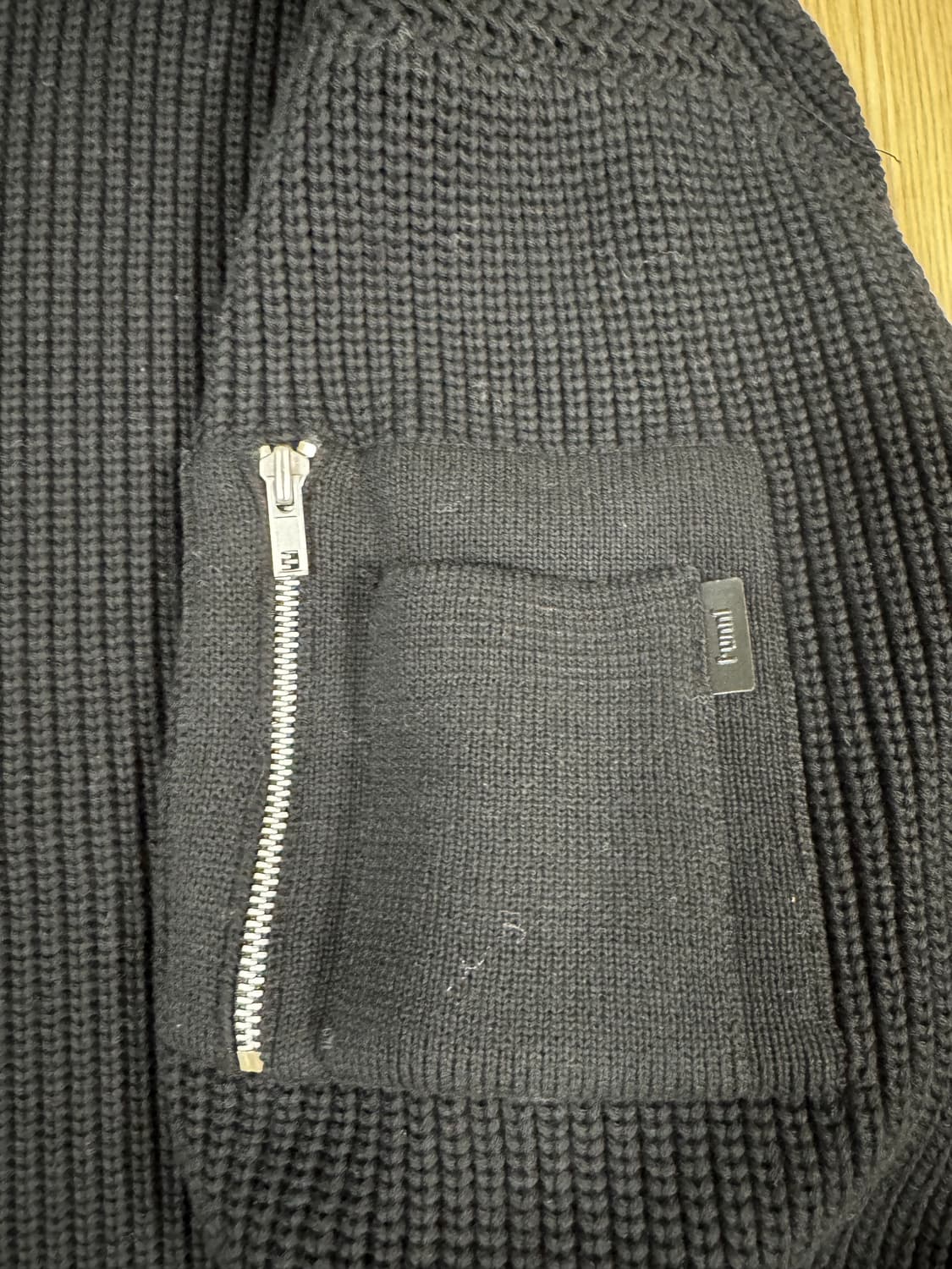 24FW 준지 티칼라 반집업 니트 풀오버 블랙 L JC5151P025 상품이미지3