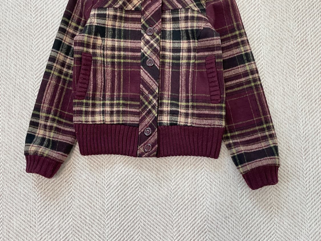 Fika 빈티지 퍼트리밍 체크 자켓 goa y2k 상품이미지2