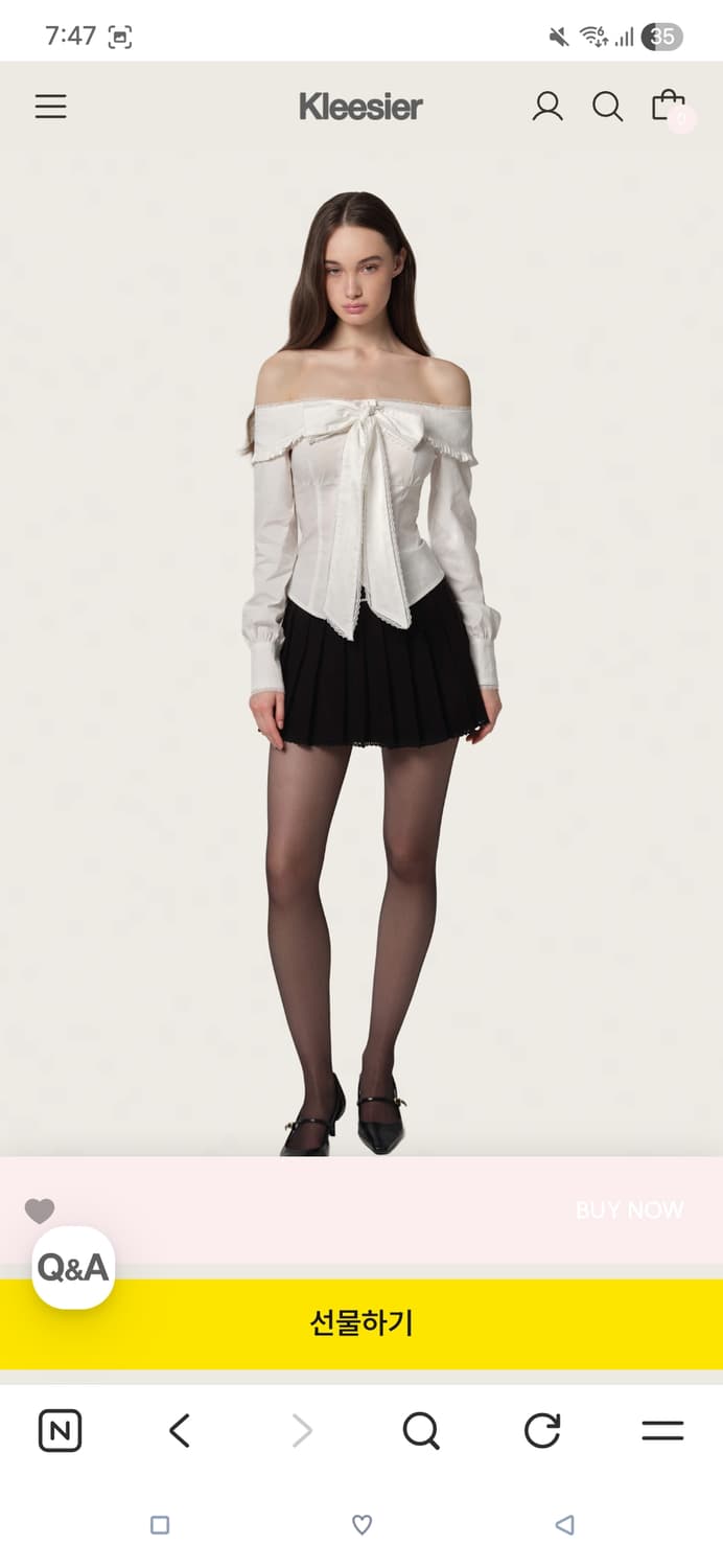 M) 클리시어 비러브드 beloved 리본 블라우스 오프숄더 상품이미지2