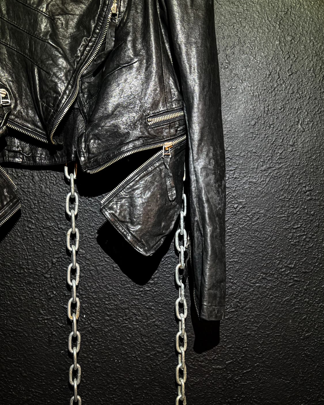 Opposite zipper slim leather jacket  상품이미지8