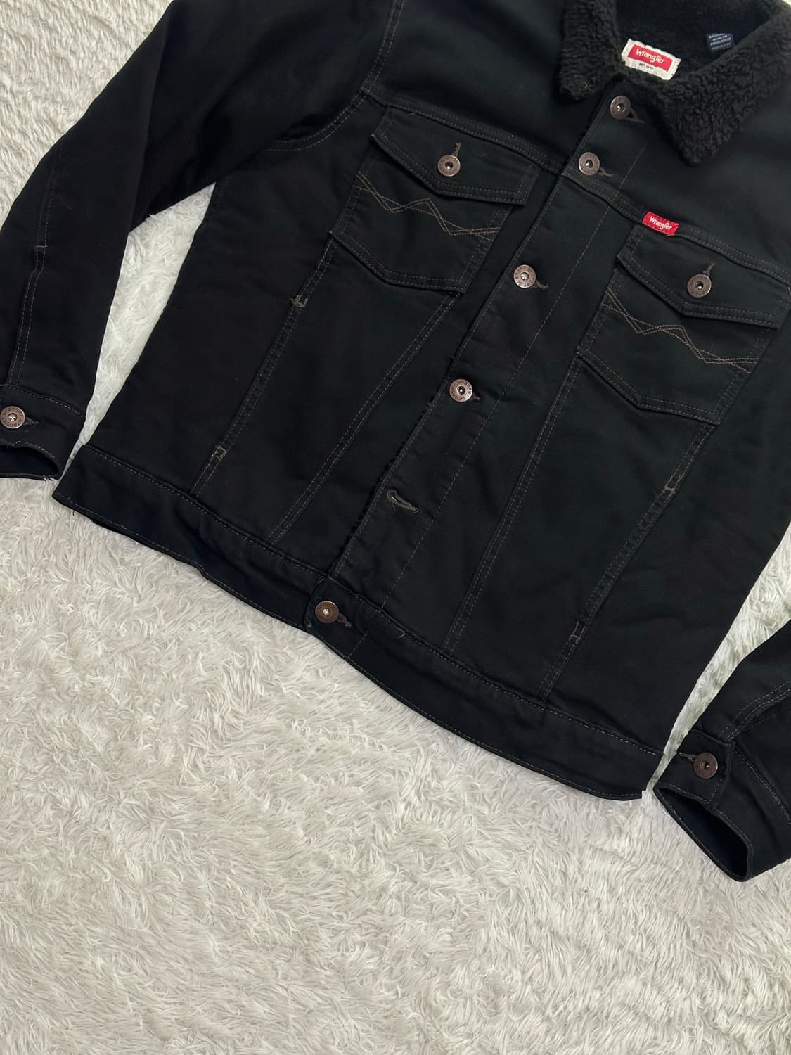 랭글러 블랙 데님 쉐르파 자켓 M 상품이미지3
