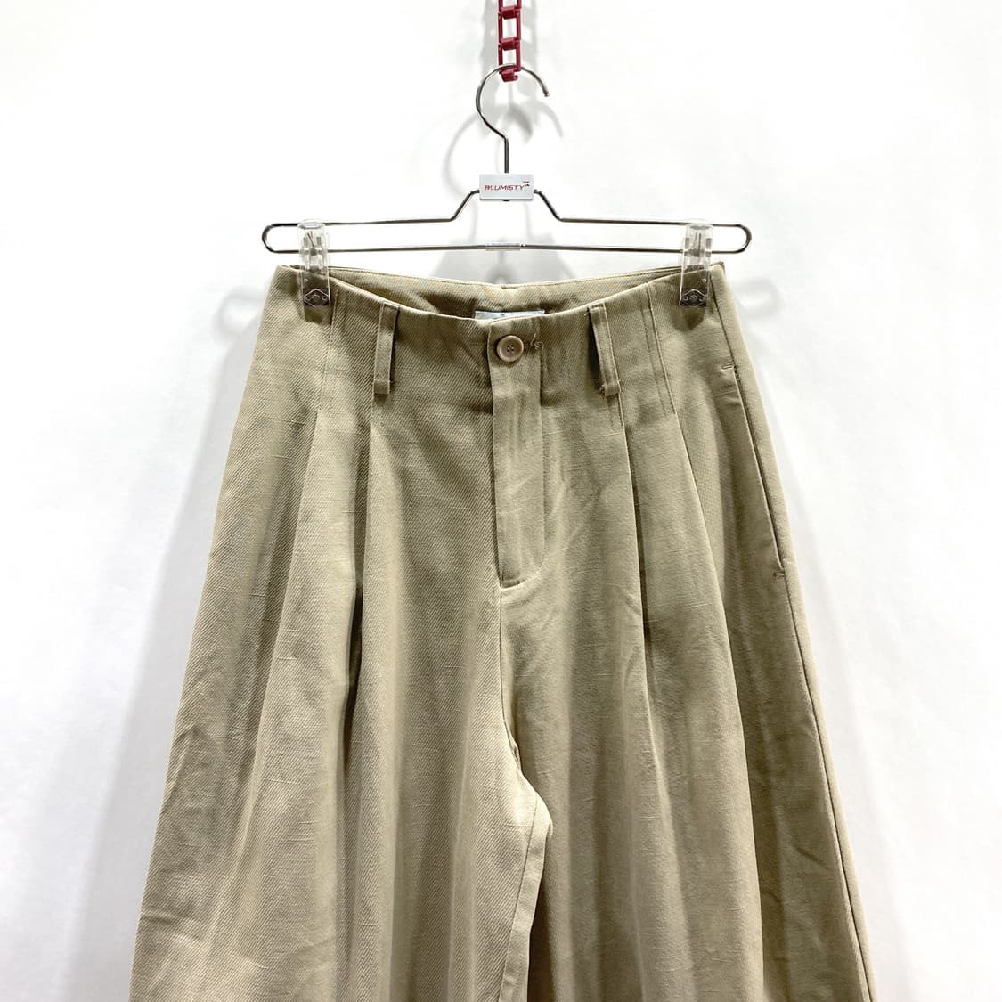 OVE THE 여성 하이웨스트 핀턱 와이드면바지 S 상품이미지2