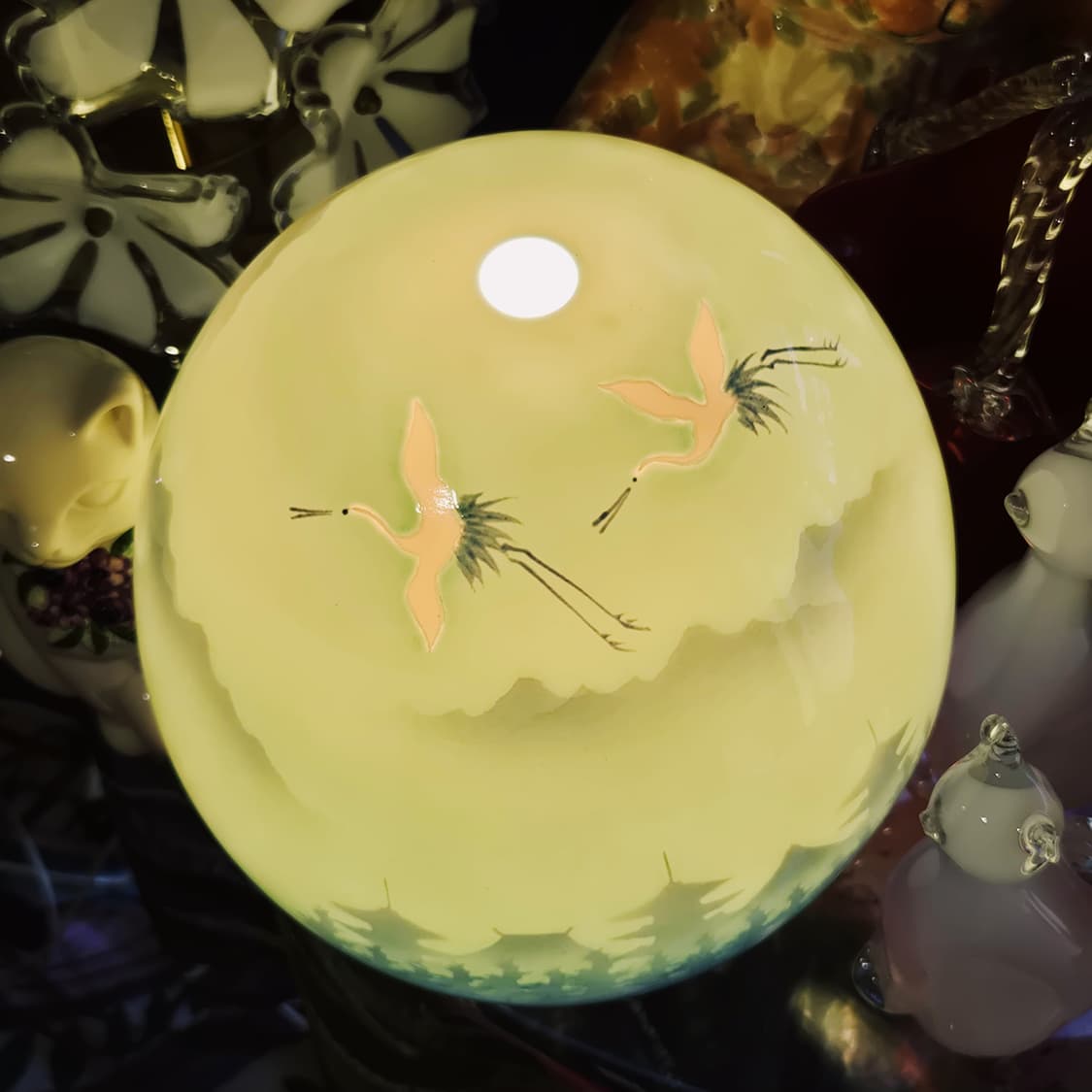 70s 아리타야키 산수화 에그 도자기 대형 조명 상품이미지9