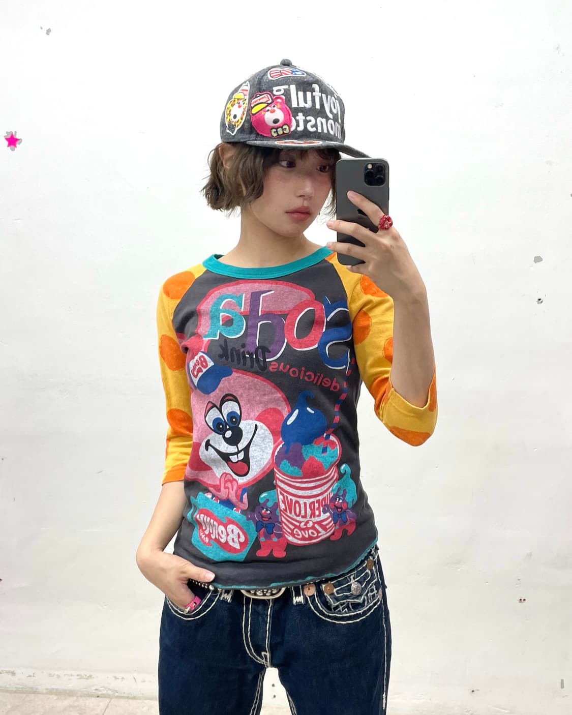 Rabbit orange dot half sleeve 상품이미지4