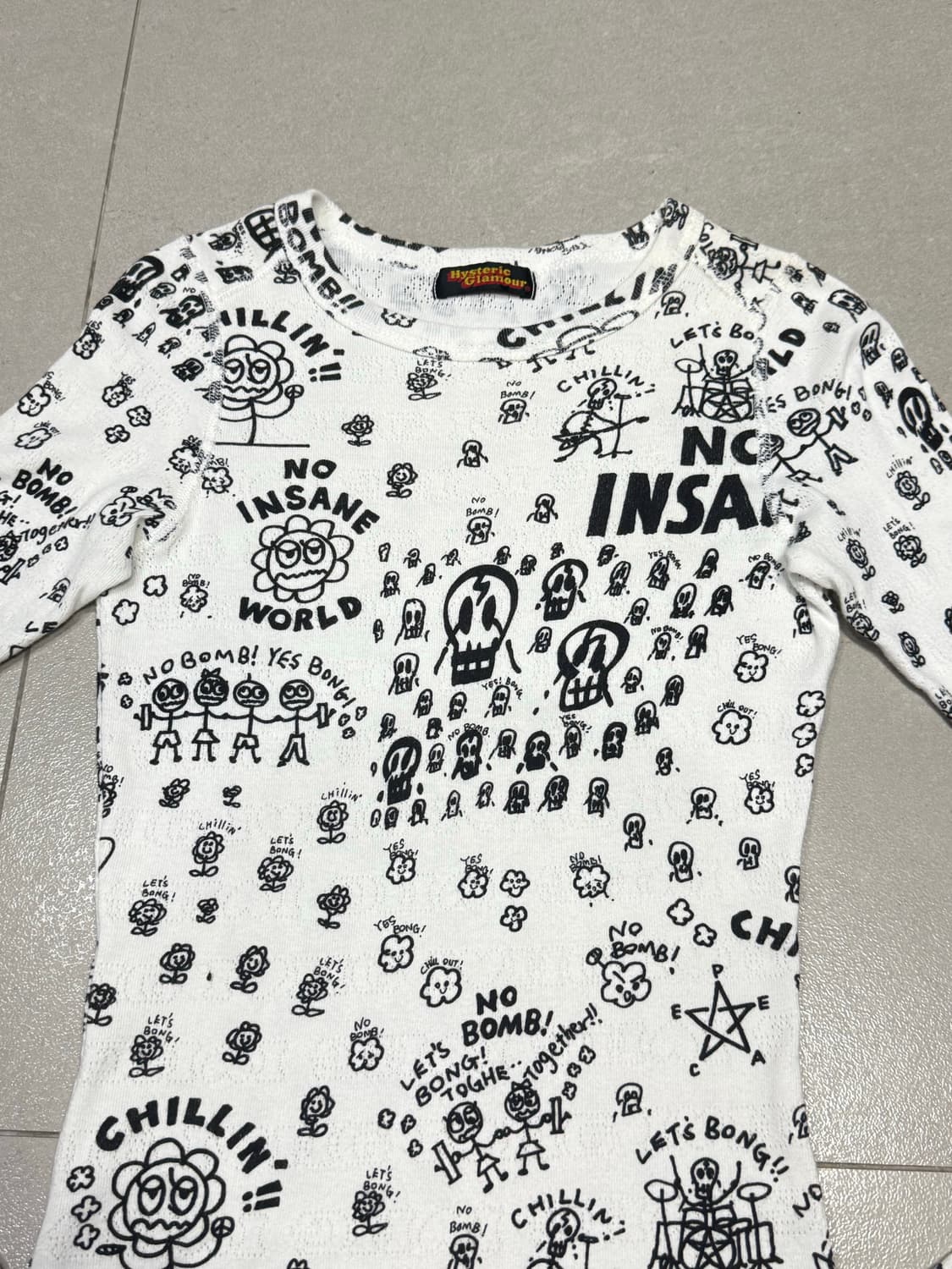 히스테릭 글래머 아카이브 평화를 향한 메세지 롱슬리브 티셔츠 상품이미지2