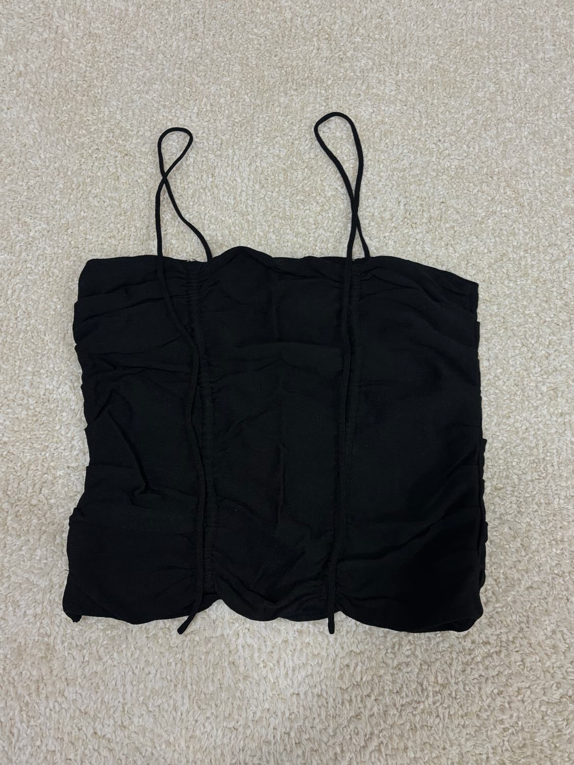 [르 LE] 셔링 뷔스티에 탑 (블랙 / Free) 상품이미지3