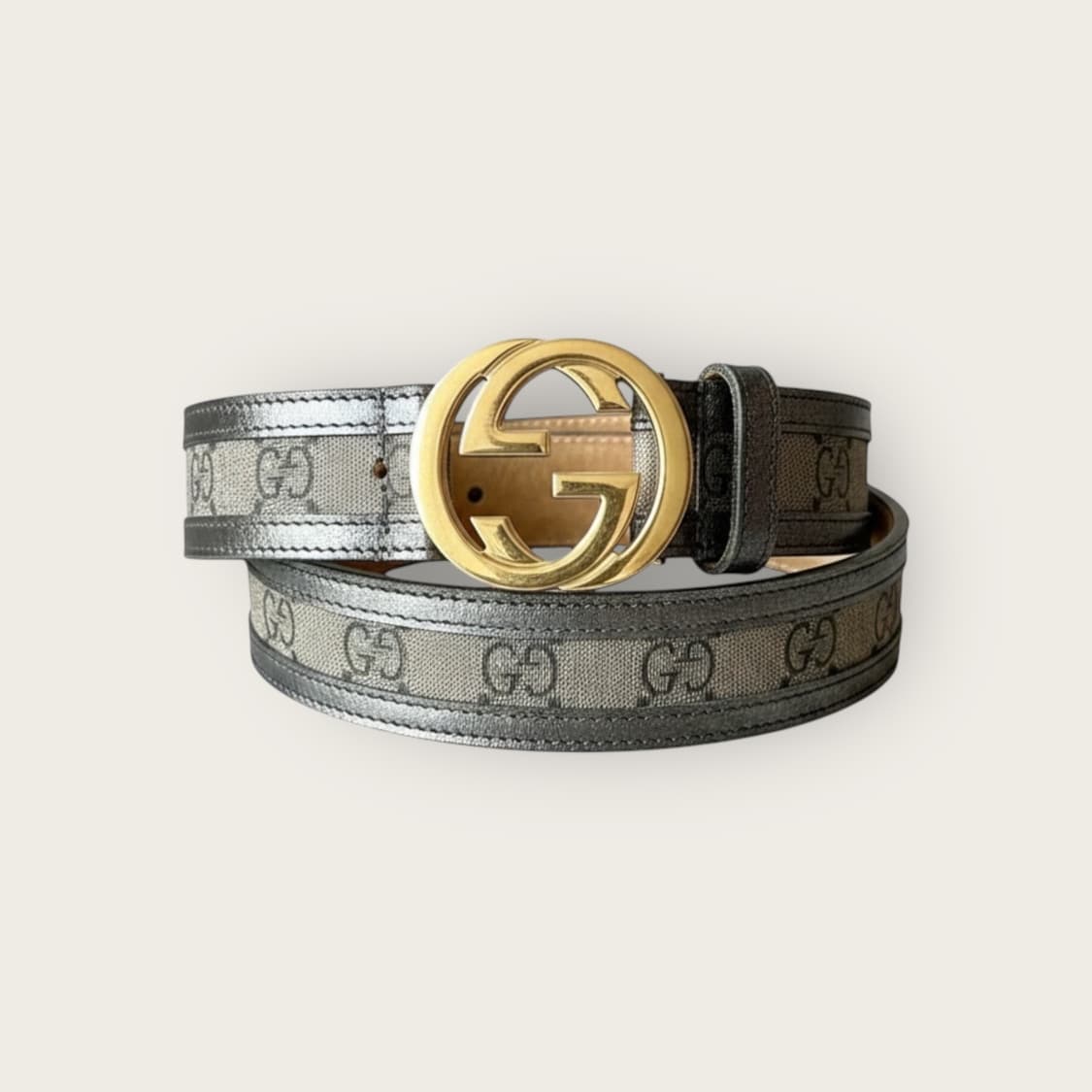 구찌 GG로고 자가드 금장 벨트 상품이미지1