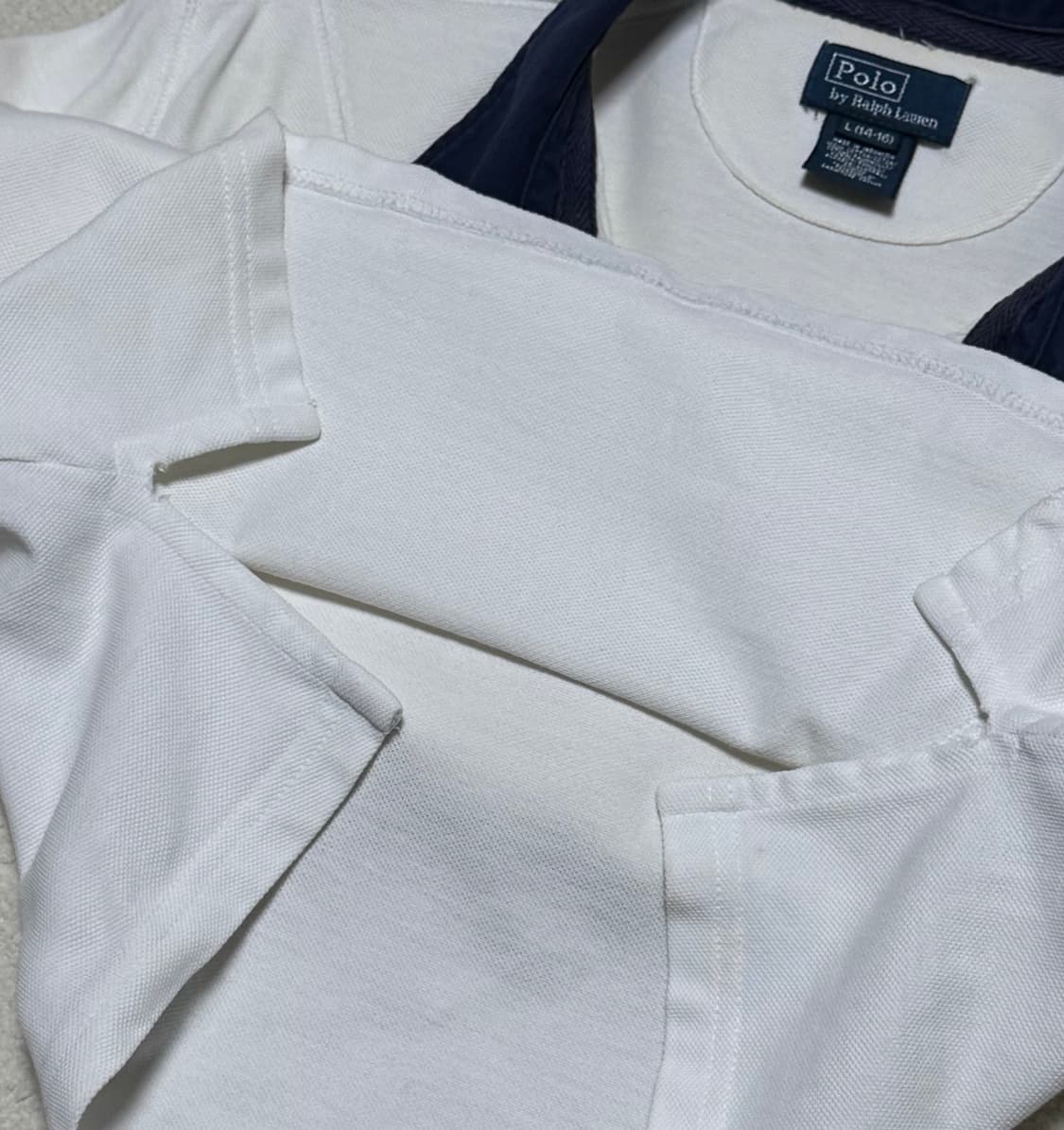 폴로 랄프로렌 빅포니 화이트 네이비 반팔 상품이미지6