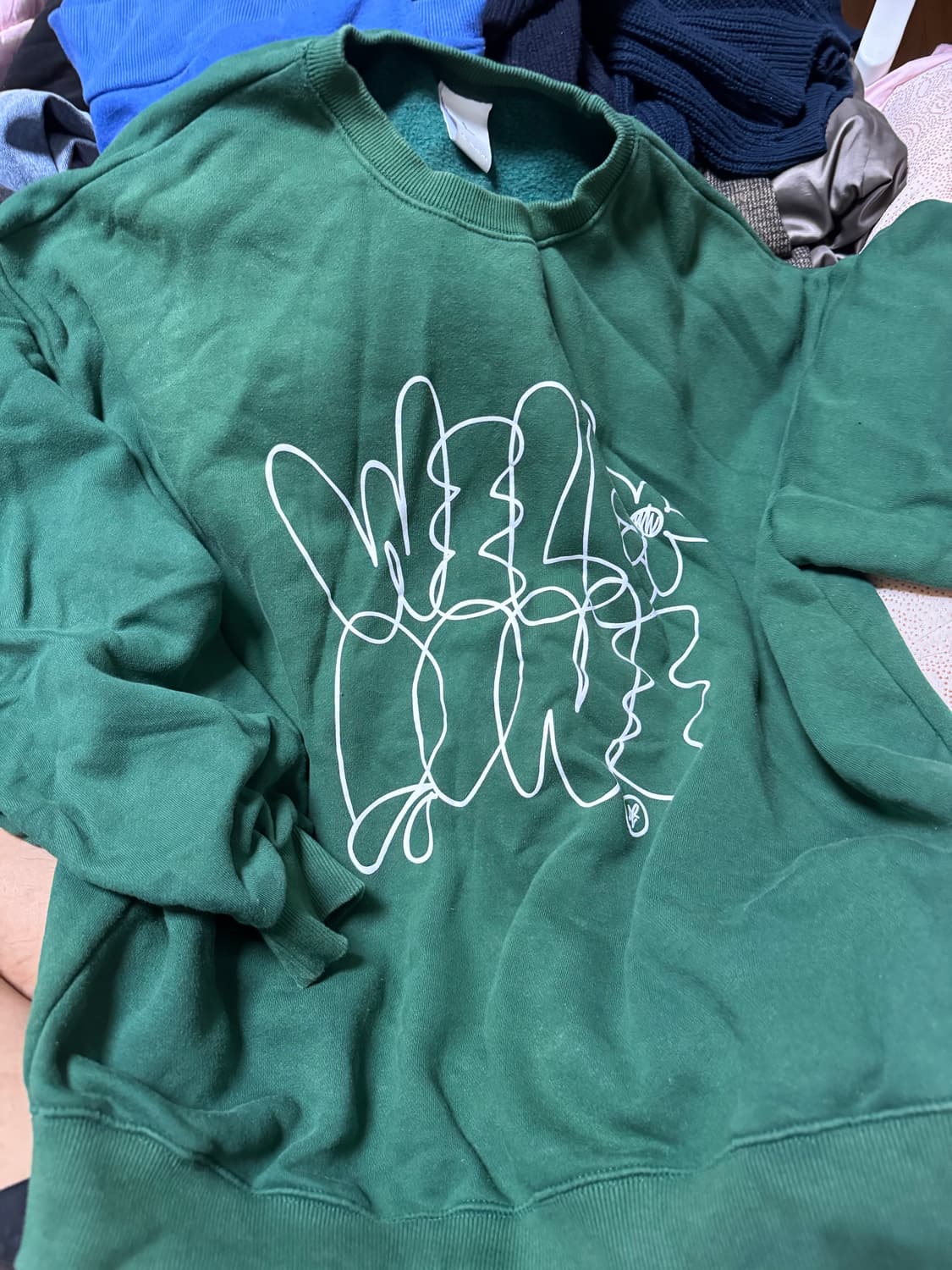 티떠블유엔 맨투맨 그린 상품이미지2