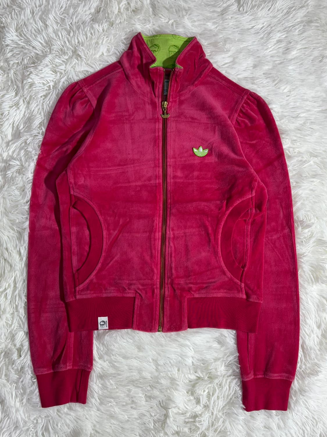 아디다스 핫핑크 벨벳 딱붙핏 트랙탑  상품이미지3