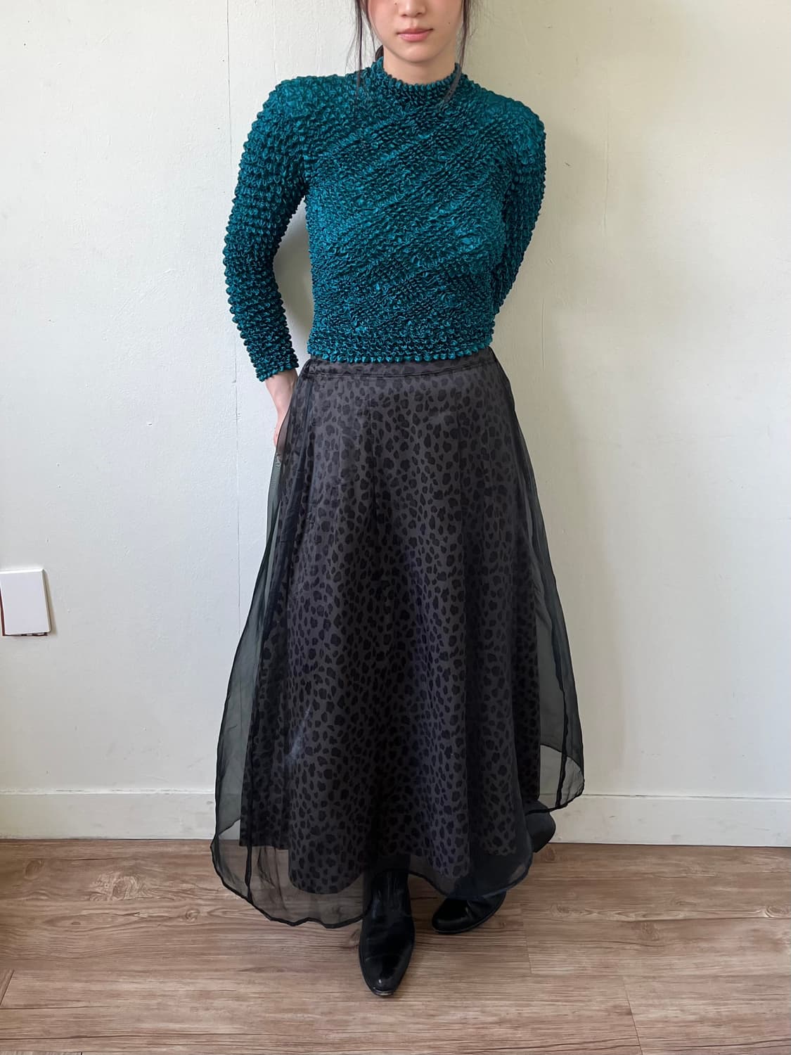 Japan vtg 플리츠 탑 상품이미지5