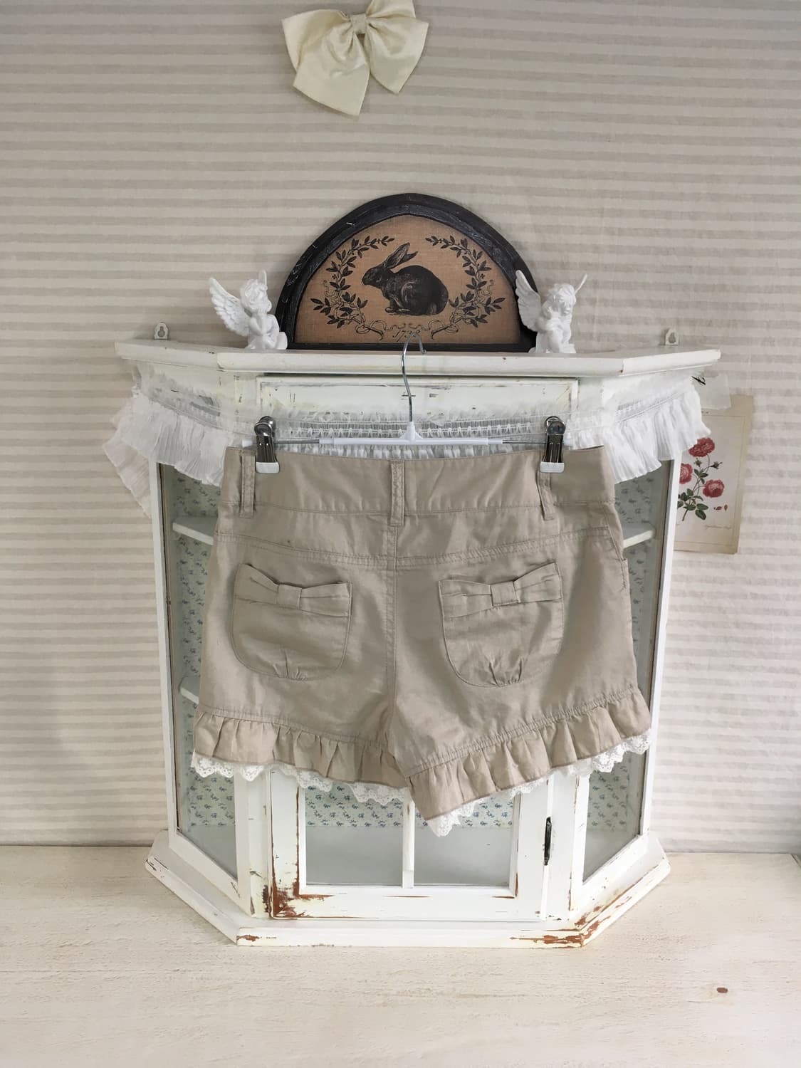  mori beige lace ribbon half pants 상품이미지1