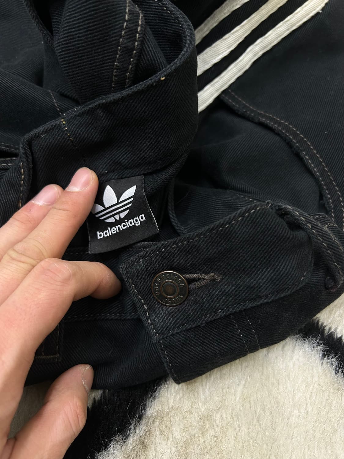 [S]발렌시아가x아디다스 라지 배기 데님팬츠/흑청 상품이미지8