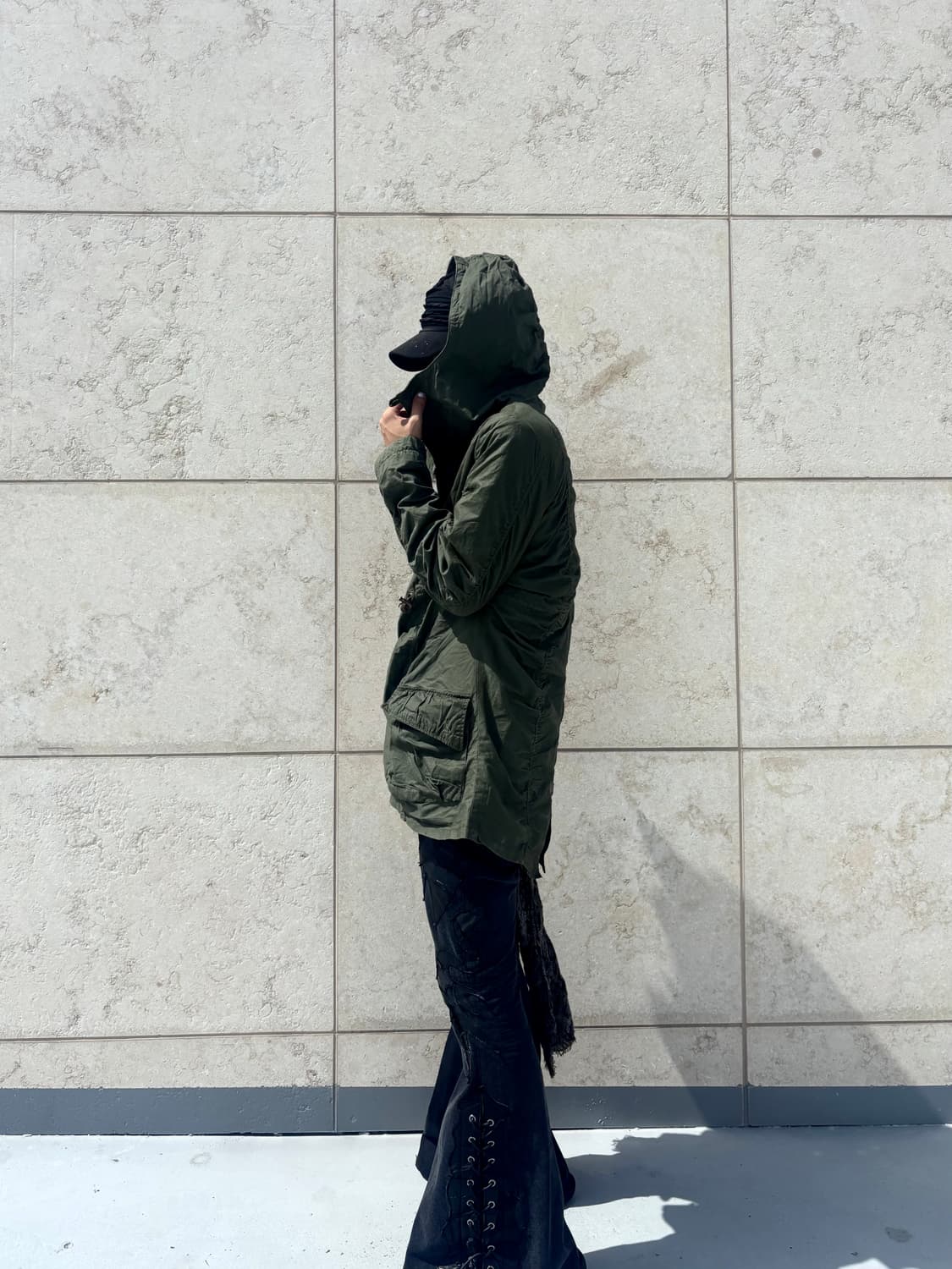 “Dig Deep” Grunge Mood Over Hooded Khaki 상품이미지5