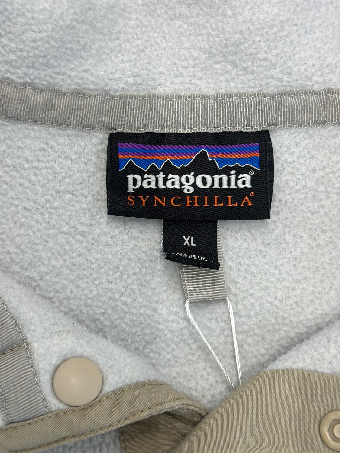 파타고니아 신칠라 그레이/베이지 스냅 플리스 상품이미지7
