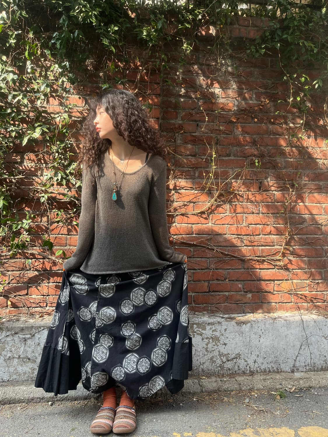 일본 빈티지 패턴 롱 스커트 상품이미지2