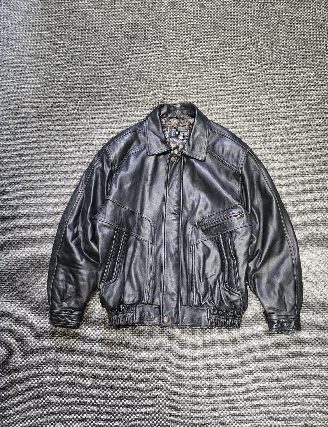 빈티지 레더 자켓 블랙 L사이즈  상품이미지1