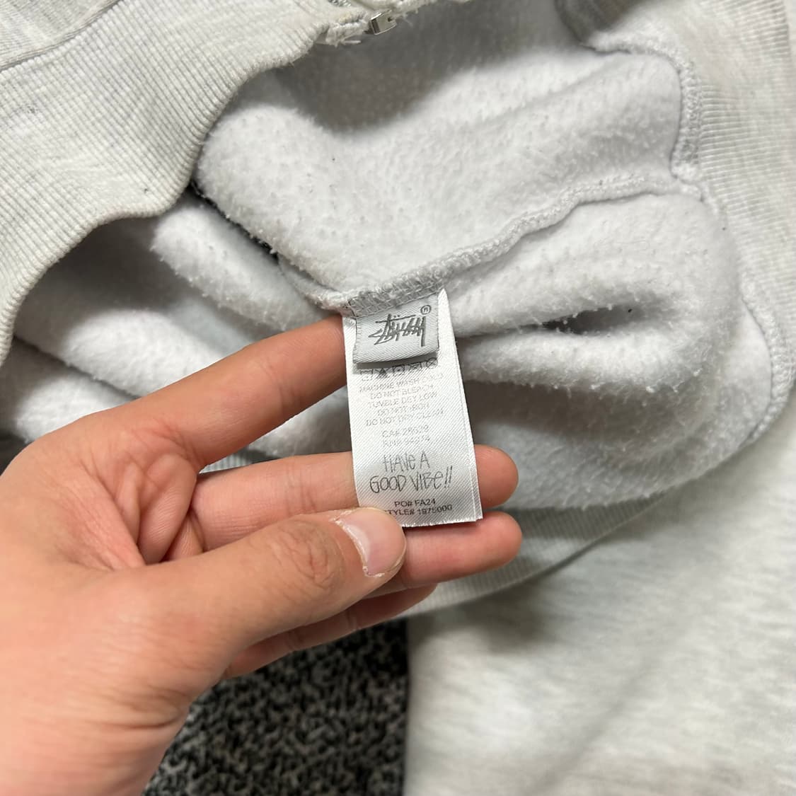 스투시(Stussy)애쉬 헤더 베이직 로고 후드집업 상품이미지5