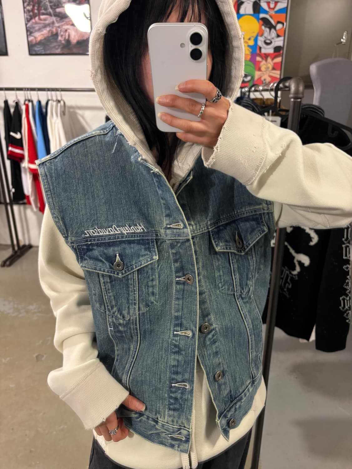 할리데이비슨 플레임 자수 베스트  상품이미지6